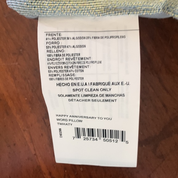 Happy Anniversary Decorative Pillow by the Manual Woodworkers and Weavers - Picture 4 of 15